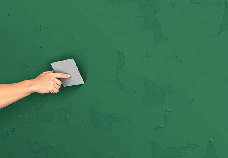 Application d'un enduit décoratif à la lisseuse sur un mur